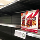 empty cereal shelves